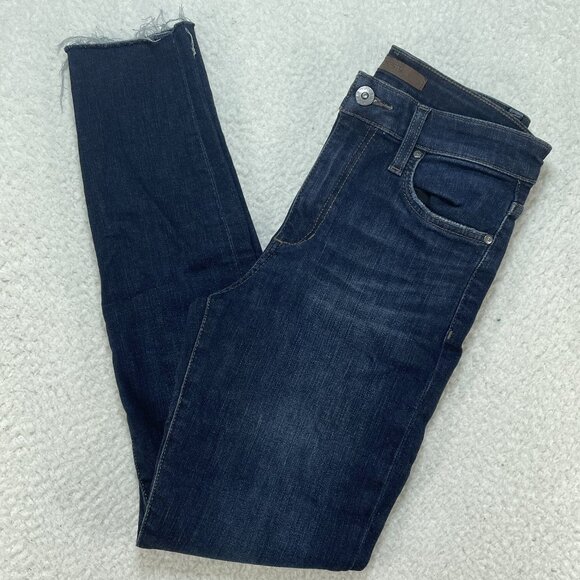 Joe's Jeans Womens Size 25 Blue Alexandra Skinny Ankle Mid Rise Raw Hem 25x27 - Picture 1 of 13
